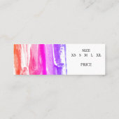 Paint stripe Handmade Texture SIZE PRICE HANG TAG (Rückseite)