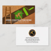 Paint Stripe Zuhause Ladder Holz Silhouette Visitenkarte (Vorne/Hinten)