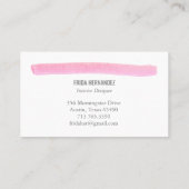 Paint Stripes Eleganter Rosa Gold Minimal Visitenkarte (Rückseite)