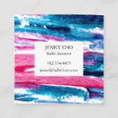 Paint Stripes farbenfroh strukturiertes Bild pink Quadratische Visitenkarte (Rückseite)