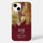 Paint Stroke Gold Bronze Monogram Case-Mate iPhone Hülle (Rückseite)