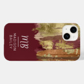 Paint Stroke Gold Bronze Monogram Case-Mate iPhone Hülle (Rückseite (Horizontal))