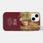 Paint Stroke Gold Bronze Monogram iPhone Hülle (Rückseite (Horizontal))