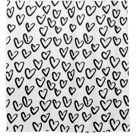 Paint Stroke Herzmuster Duschvorhang (Vorderseite)