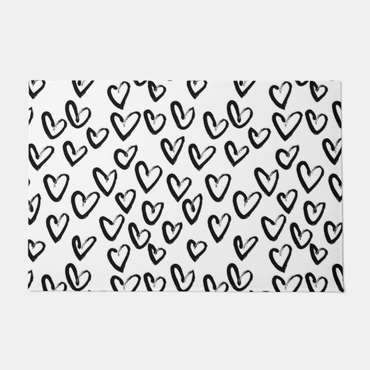 Paint Stroke Herzmuster Fußmatte (Vorderseite)
