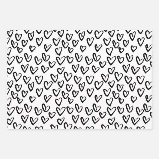 Paint Stroke Herzmuster Geschenkpapier Set (Vorderseite 2)