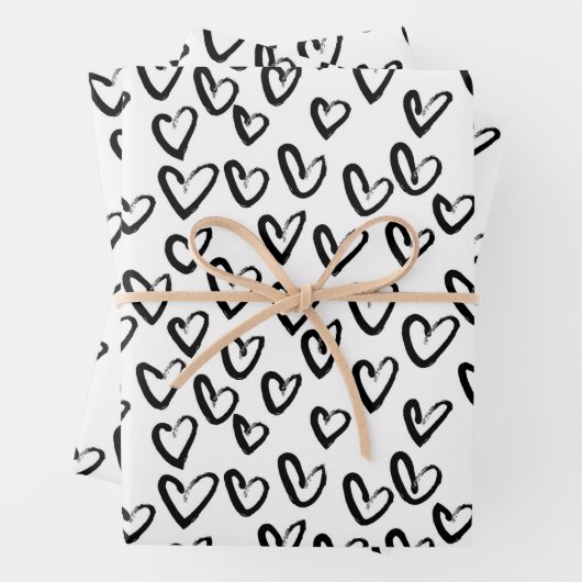 Paint Stroke Herzmuster Geschenkpapier Set (Beispiel)