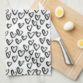 Paint Stroke Herzmuster Geschirrtuch (Viertel Falte)