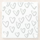 Paint Stroke Herzmuster Glasuntersetzer (Rückseite)