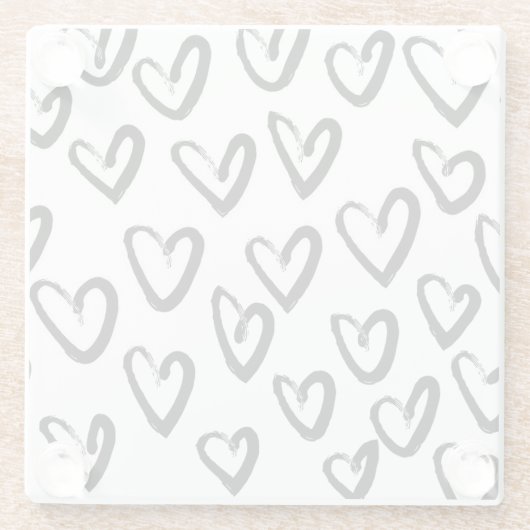 Paint Stroke Herzmuster Glasuntersetzer (Rückseite)
