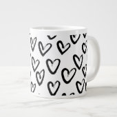 Paint Stroke Herzmuster Jumbo-Tasse (Vorderseite Rechts)
