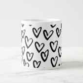 Paint Stroke Herzmuster Jumbo-Tasse (Vorderseite)