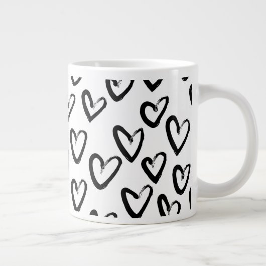 Paint Stroke Herzmuster Jumbo-Tasse (Rechts)