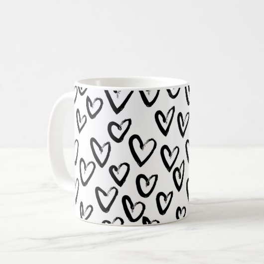 Paint Stroke Herzmuster Kaffeetasse (Vorderseite Links)