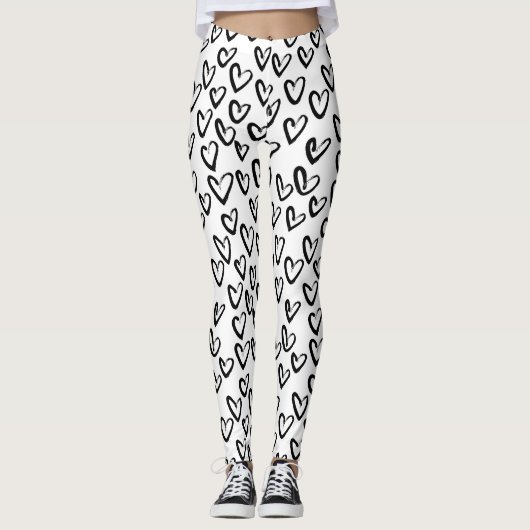 Paint Stroke Herzmuster Leggings (Vorderseite)
