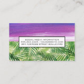 Paint Stroke | Palm-Blätter Visitenkarte (Rückseite)