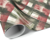 Paint Stroke Red und Green Kariert Geschenkpapier (Rolleneckpunkt)