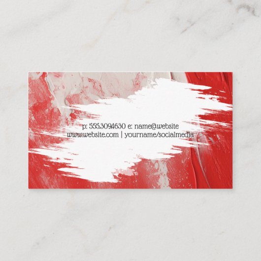 Paint Stroke und Textur | Kreative Kunst Visitenkarte (Rückseite)