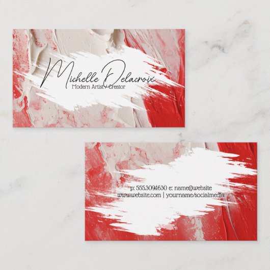 Paint Stroke und Textur | Kreative Kunst Visitenkarte (Vorne/Hinten)