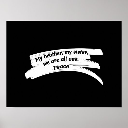 Paint Stroke Wide Peace Message Poster (Vorne)