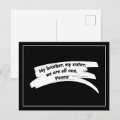 Paint Stroke Wide Peace Message Postkarte (Vorne/Hinten)