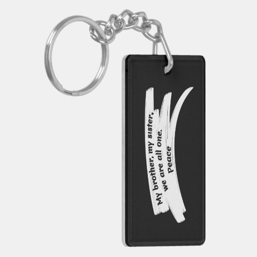 Paint Stroke Wide Peace Message Schlüsselanhänger (Vorderseite links)