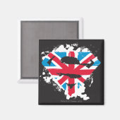 Paint Strokes British S-Shield Magnet (Vorderseite/Rückseite)