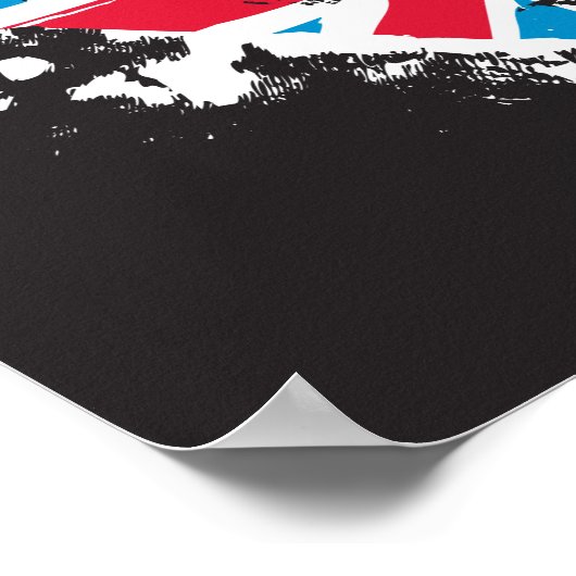 Paint Strokes British S-Shield Poster (Ecke)