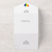 Paint Strokes Pride Flag & Black Heart Wedding Inv All In One Einladung (Außenbereich)