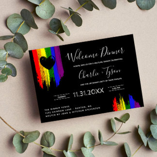Paint Strokes Pride Flag Herzlich Willkommen Abend Einladung