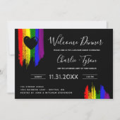 Paint Strokes Pride Flag Herzlich Willkommen Abend Einladung (Vorderseite)