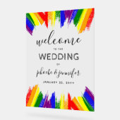 Paint Strokes Pride Flag LGBTQ Hochzeit Acrylschild (Winkel)