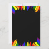Paint Strokes Pride Flag Schwarze LGBT Formal Hoch Einladung (Rückseite)