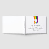 Paint Strokes Pride Flag & White Heart Wedding Gästebuch (Voll)