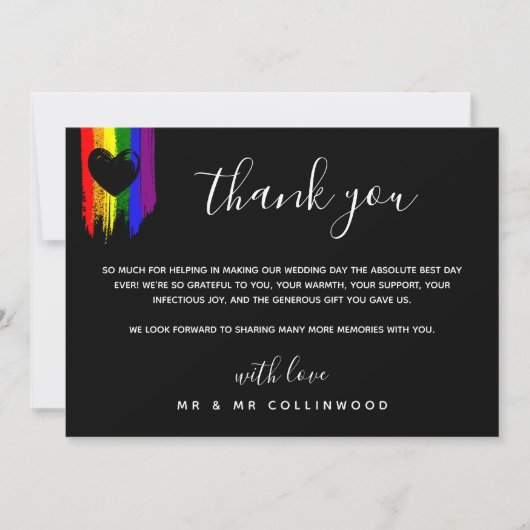 Paint Strokes Stolz Flag Foto Hochzeit Dankeskarte (Vorderseite)