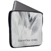 Paint Strokes Textur schwarz Laptopschutzhülle (Vorne Rechts)