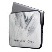 Paint Strokes Textur schwarz Laptopschutzhülle (Vorderseite Links)