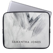 Paint Strokes Textur schwarz Laptopschutzhülle (Vorderseite)