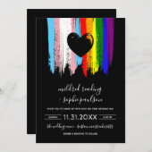 Paint Strokes Trans Pride Rainbow Wedding Einladung (Vorne/Hinten)