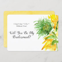 Paint Sunblumen wirst du meine Bridesmaid sein