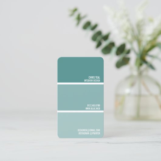 Paint Swatch | Aquamarine Maler-Maler-Maler Visitenkarte (Stehend Vorderseite)
