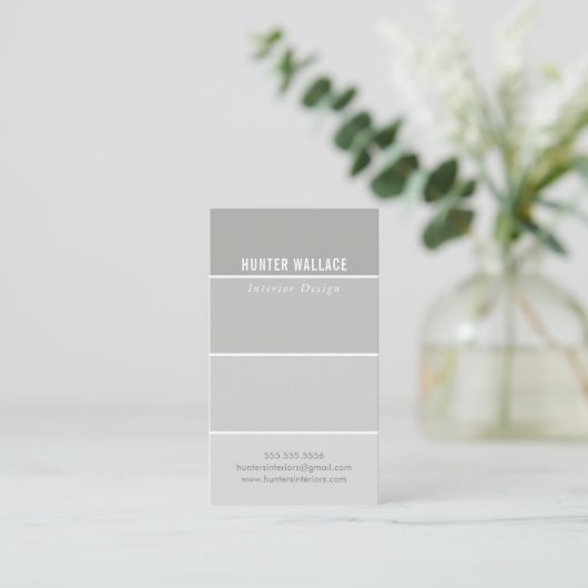 PAINT SWATCH CHIP moderne Dekoration ombre gray Visitenkarte (Stehend Vorderseite)