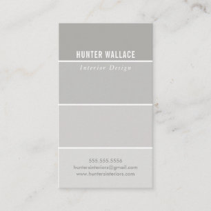 PAINT SWATCH CHIP moderne Dekoration ombre gray Visitenkarte