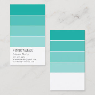PAINT SWATCH CHIP Moderne Dekoration ombre jade gr Visitenkarte