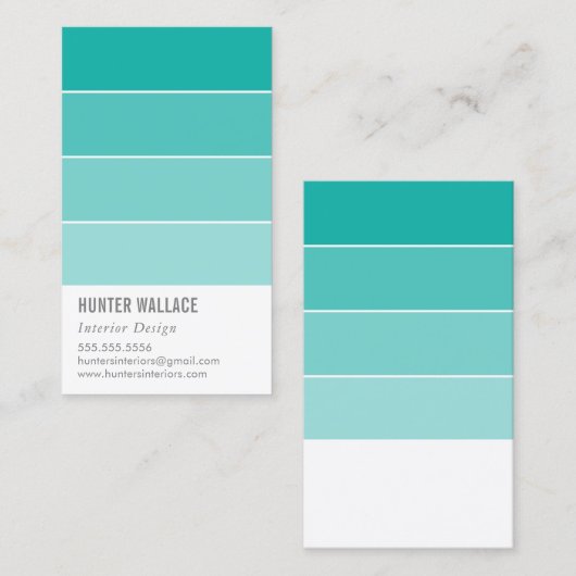PAINT SWATCH CHIP Moderne Dekoration ombre jade gr Visitenkarte (Vorne/Hinten)
