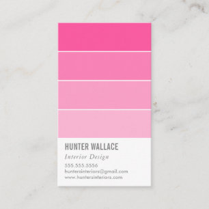 PAINT SWATCH CHIP moderne Dekoration ombre pink Visitenkarte