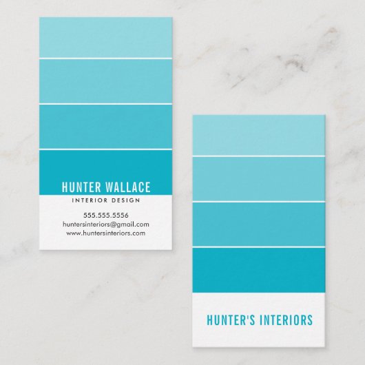 PAINT SWATCH CHIP moderne Inneneinrichtung ombre b Visitenkarte (Vorne/Hinten)