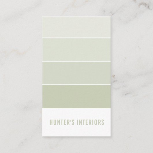 PAINT SWATCH CHIP modernes Design ombre green Visitenkarte (Rückseite)