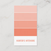PAINT SWATCH CHIP Modernes Interieur Orange Visitenkarte (Rückseite)