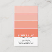 PAINT SWATCH CHIP Modernes Interieur Orange Visitenkarte (Vorderseite)